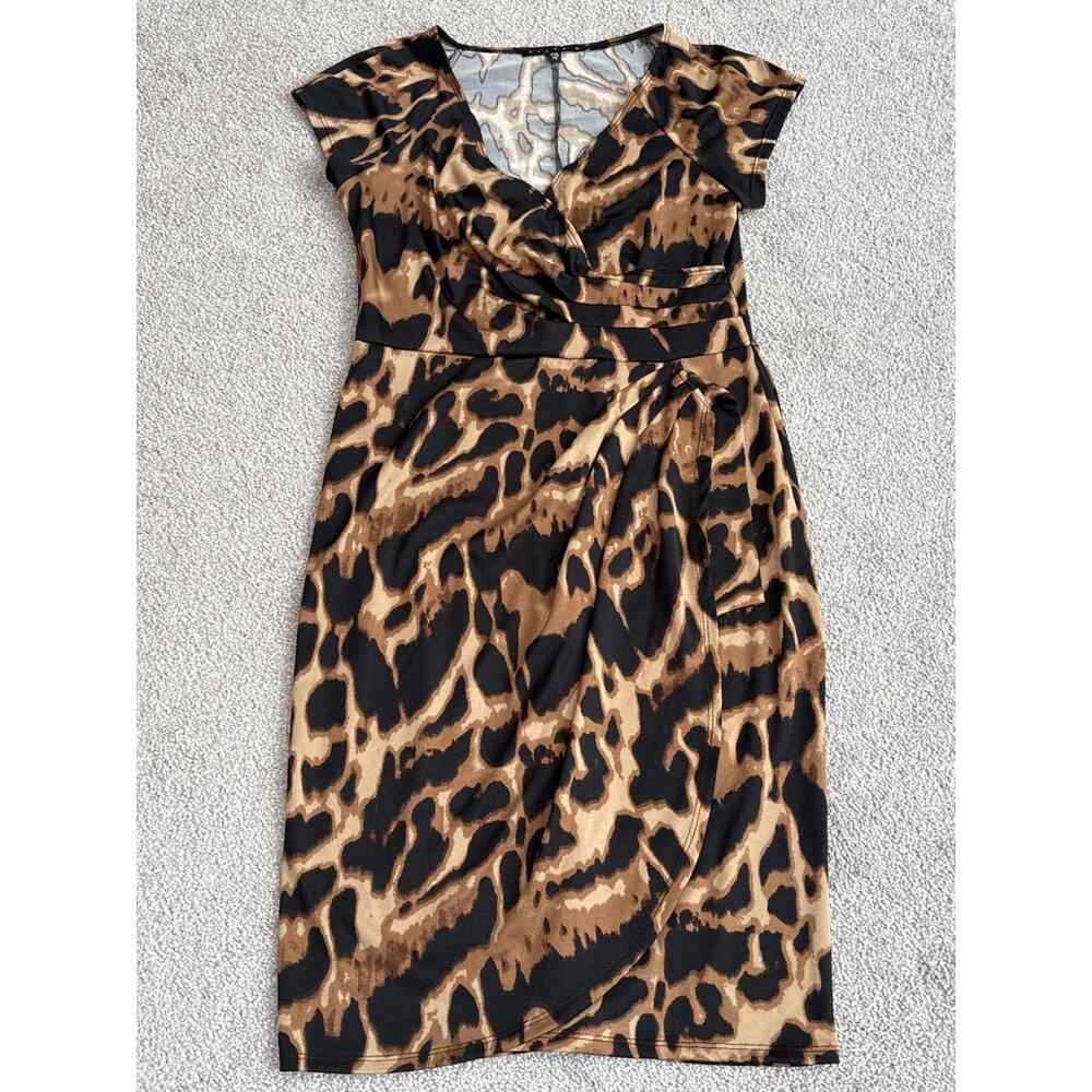 Tiana B. Animal Print Faux Wrap Dress